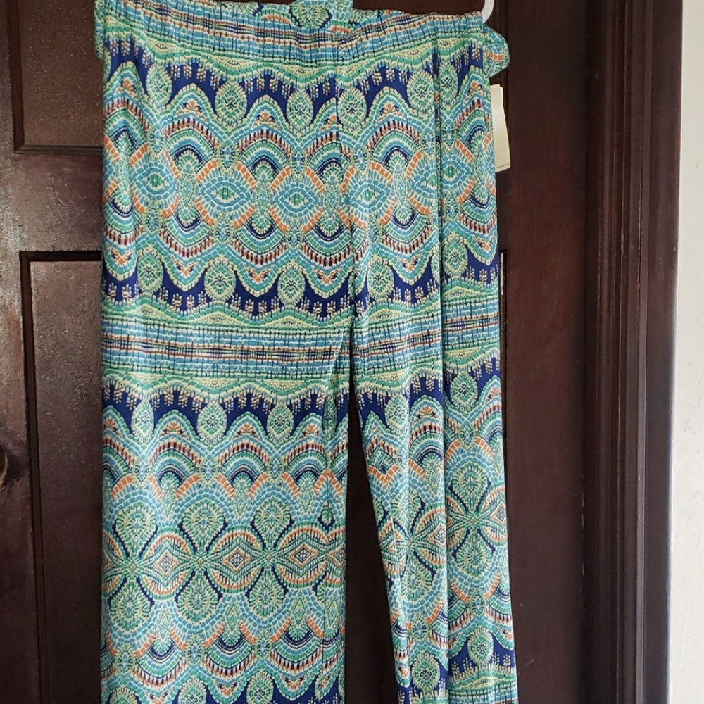 Multi -Colored Wide Leg Pants